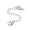 Brass Chain Extender, with Lobster Claw Clasp and Charms, Rack Plating, Cadmium Free & Lead Free, Long-Lasting Plated, Real 18K Gold Plated, Shell Shape, 70mm, charm: 9.5x6x4.5mm