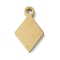 304 Stainless Steel Charms, Rhombus Charm, Laser Cut, Real 18K Gold Plated, 10.5x6.5x1mm, Hole: 1.2mm