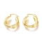 Brass Hoop Earrings, Long-Lasting Plated, Twist, Ring, Real 18K Gold Plated, 25.3x23.3x8.5mm, Pin: 1.5mm