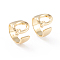 Brass Cuff Rings, Open Rings, Long-Lasting Plated, Real 18K Gold Plated, Letter.Q, Size 6, 17mm