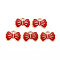 Alloy Enamel Pendants, Cadmium Free & Lead Free, Light Gold, Bowknot, FireBrick, 8.5x12x2mm, Hole: 1.5mm