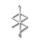 304 Stainless Steel Amulet Rune Love Peace Connector Charms, Stainless Steel Color, 26x13x1mm, Hole: 1.2mm