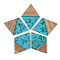 Transparent Resin & Walnut Wood Pendants, with Gold Foil, Rhombus, Dark Turquoise, 34x24x3mm, Hole: 2mm