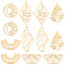 SUNNYCLUE 1 Box 12Pcs 6 Style Tarot Style Real Stainless Steel Charms Moon Phase Charm Mushroom Charms for Jewelry Making Moth Snake Butterfly Wing Charm Earrings Necklace Supplies Adult Craft Golden
