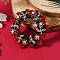 Christmas Theme Zinc Alloy Rhinestone Brooches for Backpack Clothes, Christmas Wreath
