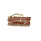 Alloy Enamel Pendants, Rectangle with Word Cowboy Charm, Golden, Saddle Brown, 11.5x22.5x2mm, Hole: 1.6mm