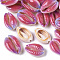 Printed Natural Cowrie Shell Beads, No Hole/Undrilled, Rainbow Style, Colorful, 18~21x12~15x7mm
