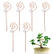 Copper Plant Growth Support, with Round Glass Charm, Light Gold, 200x70mm, 6pcs/set