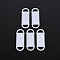 Spray Painted Alloy Link Connectors, Cadmium Free & Lead Free, Surgical Mask, White, 28x10x2mm, Hole: 7x3mm