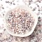 Glass Beads, Round, Mixed Style, Pink, 4~4.5x4mm, Hole: 0.8mm, about 1000pcs/1 bag