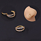 Brass Micro Pave Clear Cubic Zirconia 2 Lines Hoop Nose Rings, with 316L Surgical Stainless Steel Pins, Golden, 8mm
