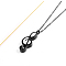 304 Stainless Steel Urn Pendants, Musical Note, Electrophoresis Black, 37x13x6mm, Hole: 4mm