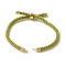 Adjustable Nylon Cotton Cord Making, with Rack Plating Brass Findings, Golden, Yellow Green, 4-3/4~8-7/8 inch(12~22.5cm), 3mm, Hole: 2mm
