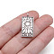 Tibetan Style Alloy Pendants, Rectangle with Tarot Pattern, Antique Silver, 2.6x1.3cm