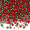 2 Sets 2 Colors Plastic Beads, No Hole, Round, for Christmas, Mixed Color, 3~7.5mm, about 750~1000pcs/set, 1 set/color