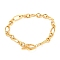 Unisex PVD Vacuum Plating 304 Stainless Steel Figaro Chain Bracelets, with Toggle Clasps, Golden, 8-1/2 inch(21.5cm)