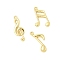 Brass Pendants, Musical Note Charms, Rack Plating, Long-Lasting Plated, Cadmium Free & Lead Free, Real 18K Gold Plated, 14.5~17x6~9.5x1.5~2mm, Hole: 1mm