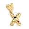 Brass Micro Pave Colorful Cubic Zirconia Pendants, Heart Letter Charms, Real 18K Gold Plated, Letter X, 30.5mm, Hole: 6x3mm, pendant: 21x15.5x4mm