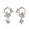 Brass Micro Pave Clear Cubic Zirconia Connector Charms, Cadmium Free & Nickel Free & Lead Free, Ring Links with Butterfly, Platinum, 17.5x34.5x4mm, Hole: 1.2mm
