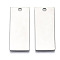 Tarnish Resistant 201 Stainless Steel Pendants, Stamping Blank Tag, Rectangle, Stainless Steel Color, 38x16x1mm, Hole: 3mm