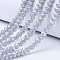 Electroplate Glass Beads Strands, Opaque Solid Color, AB Color Plated, Faceted, Rondelle, Gainsboro, 4x3mm, Hole: 0.4mm, about 110~115pcs/strand, 39~40cm