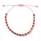 Natural Ruby Round Beaded Braided Bracelets for Women, Inner Diameter: 11 inch(28cm)