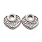 304 Stainless Steel Pendants Cabochon Setting for Enamel, Heart, Stainless Steel Color, 14x15x2mm, Hole: 4mm