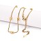 1.2MM 304 Stainless Steel Oval Beads Snake Chain Necklaces, Ion Plating(IP), Real 18K Gold Plated, 15.35~15.55 inch(39~39.5cm)