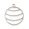 201 Stainless Steel Pendants, Laser Cut, Hollow Flat Round Charm, Anti-Tarnish, Stainless Steel Color, 35x30.5x1mm, Hole: 2mm