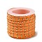 Faux Suede Cord, with Golden Tone Alloy Rivet, For Punk Rock Jewelry Making, Orange, 5x2.5mm, about 5.46 yards(5m)/roll