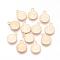 Brass Charms, Nickel Free, Real 18K Gold Plated, Flat Round, 12x9x0.5mm, Hole: 1mm