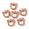 Resin Pendants, with Platinum Iron Peg Bail, Bear, Peru, 22x20x10.5mm, Hole: 2mm