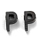 304 Stainless Steel Charms, Alphabet, Electrophoresis Black, Letter.P, 8x5x3mm, Hole: 1.8mm