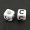 Letter Acrylic European Beads, Horizontal Hole, Cube, Letter.C, 10x10x10mm, Hole: 3.5~4mm, about 598pcs/500g