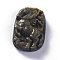 Natural Golden Sheen Obsidian Pendants, Oval with Horse, 51.2x33.5x12mm, Hole: 1.2mm