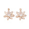 Brass Micro Pave Clear Cubic Zirconia Pendants, Cadmium Free & Nickel Free & Lead Free, Sun, Golden, 21.5x18.5x5mm, Hole: 2mm