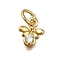 Brass Micro Pave Clear Cubic Zirconia Pendants, Long-Lasting Plated, Rack Plating, Lead Free & Cadmium Free, with Jump Ring, Bees, 8.5x7x3mm, Hole: 3mm