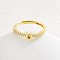 Adjustable Brass Micro Pave Clear Cubic Zirconia Finger Rings for Women, Letter, Golden, Letter U, Inner Diameter: 16~19mm