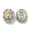 Brass with Glass Multi-Strand Links, Cadmium Free & Nickel Free & Lead Free, Hollow Oval, Platinum, Yellow, 11.5x9.5x7mm, Hole: 1.8mm