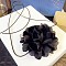 3D Flower Polyester Wrap Choker Necklaces, Black, 51.97 inch(132cm)