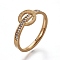 304 Stainless Steel Finger Rings, with Rhinestone, Flat Round with Roman Numerals, Crystal, Golden, Size 6~9, 16~19mm