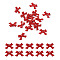 Spray Painted Enamel Pendants, Bowknot, Red, 10x15x3mm, Hole: 1.2mm