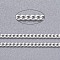 Brass Twisted Chains, Curb Chains, Diamond Cut, Soldered, Faceted, with Spool, Cadmium Free & Lead Free, Silver Color Plated, 1.5x1x0.35mm, about 301.83 Feet(92m)/roll