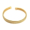 304 Stainless Steel Wire Mesh Cuff Bangles for Women, Golden, Wide: 7.8mm, Inner Diameter: 2-1/4x2-1/8 inch(5.85x5.38cm)