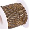 Brass Rhinestone Strass Chains, with Spool, Rhinestone Cup Chain, about 2880pcs Rhinestone/roll, Grade A, Raw(Unplated), Nickel Free, Jet, 2mm, about 10yards/roll