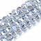 Electroplate Transparent Glass Beads Strands, Round, Light Steel Blue, 9.5x8.5mm, Hole: 1.5mm, about 70pcs/strand, 24.80 inch(63cm)