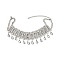 Alloy Full Crystal Rhinestone Teardrop Tassel Choker Necklaces for Women, Antique Silver, 11.81 inch(30cm)
