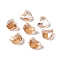 100Pcs Electroplate Glass Beads, Cat Shape, Faceted, Sandy Brown, 7x6x4.5mm, Hole: 1mm