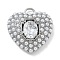 Rack Plating Brass Micro Pave Clear Cubic Zirconia with ABS Plastic Pearl Pendants, Long-Lasting Plated, Lead Free & Cadmium Free, Heart Charms, Platinum, 27x25x7mm, Hole: 3x5mm
