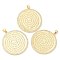 Brass with Cubic Zirconia Pendants, Long-Lasting Plated, Lead Free & Cadmium Free, Flat Round, Real 18K Gold Plated, 38x34.5x2mm, Hole: 4x3.5mm